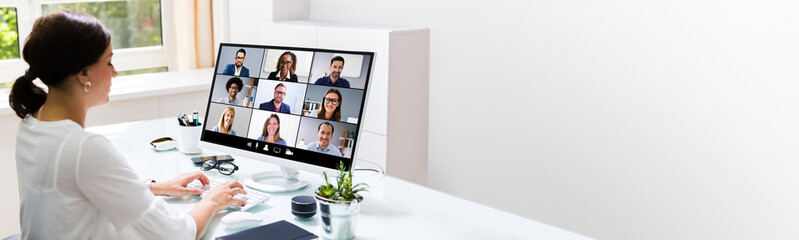 Wall Mural - Online Video Conference Call