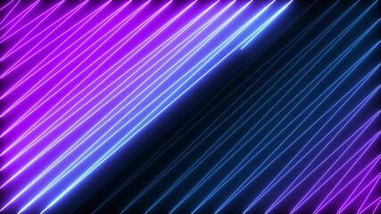 Poster - Animated zig zag neon light seamless loop modern motion graphics background