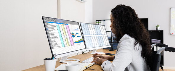 Poster - Business Data Analyst Working With Spreadsheet