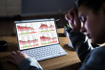 Poster - Financial Loss. Stock Down. Decreasing Chart