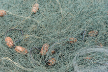 Fishing Nets On The Ship In The Port Of Haifa