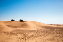 Quad Buggy Vehicles Race At Al Awir Desert Near Dubai, UAE, Extreme Sports Transport, Driving Off-road