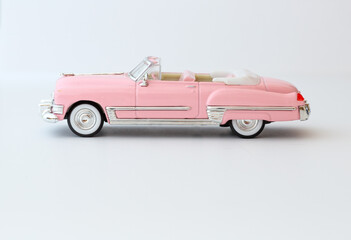 Classic Pink convertible car 