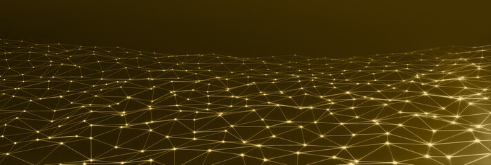Leinwandbilder - Golden wires connection background. Luxury tide concept.
