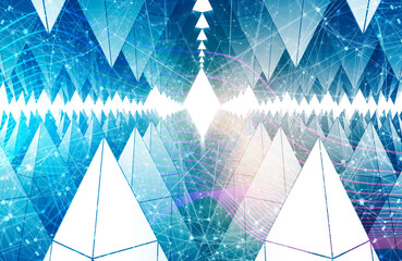 Wall Mural - low poly pyramids. polygonal geometry shapes. 3d rendering.