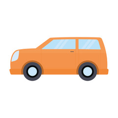 Poster - orange car on a white background