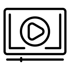Poster - Video play icon. Outline video play vector icon for web design isolated on white background