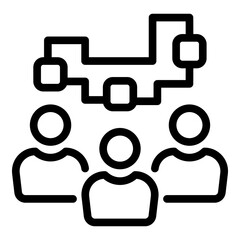 Poster - Market community icon. Outline market community vector icon for web design isolated on white background
