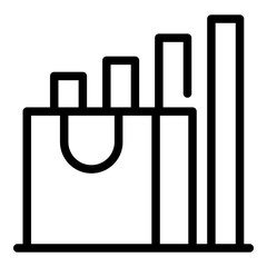 Poster - Market bars graph icon. Outline market bars graph vector icon for web design isolated on white background