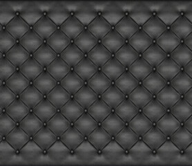  Seamless 3D pattern of black upholstery leather furniture. Digital texture.
