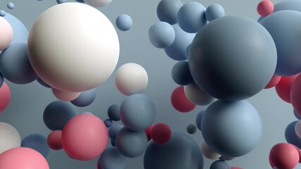 Poster - 3d render of bright colorful spheres dynamically move and interact . positive and fun background. cl