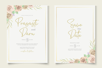 Canvas Print - Soft floral wedding invitation template