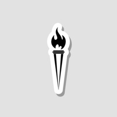 Canvas Print - Torch sticker icon isolated on white background