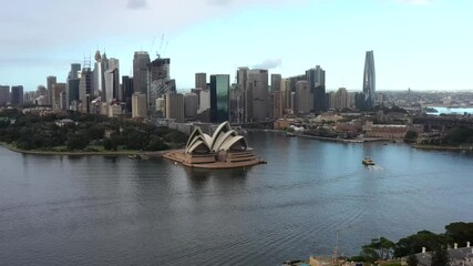 Sticker - Kirribilli Lower North Shore – Sydney city waterfront in aerial 4k view.
