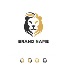 Proud Lion Logo. Nice Stylized Gentle Proud Lion. Perfect For Consulting, Financial, Investing, Sports, Etc.