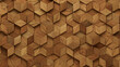 © RocknRoller Studios - Wood Block Wall background. Mosaic Wallpaper with Light and Dark Timber Diamond tile pattern. 3D Render