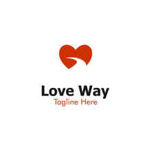 Illustration Vector Graphic Of Love Way Logo. Perfect To Use For Technology Company