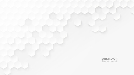 Poster - Abstract modern hexagon background. White and grey honey pattern geometric texture. Vector art illustration