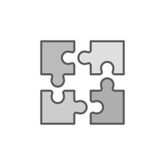 Poster - Four Puzzle Pieces vector concept icon or logo element