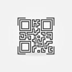Poster - Quick Response Code linear icon. QR vector concept outline sign