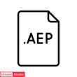 AEP file format line icon. Linear style sign for mobile concept and web design. Simple outline symbol. Vector illustration isolated on white background. Editable stroke EPS 10.