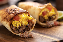 Breakfast Burritos With Egg And Sausage