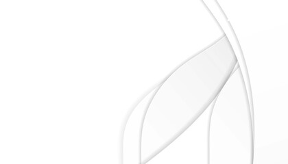 Wall Mural - Abstract background wavy white colour, realistic with shadow vector illustration