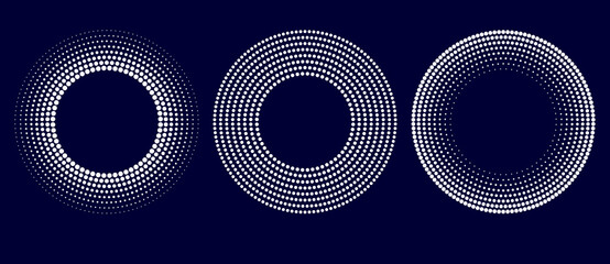 set of halftone dots in circle form