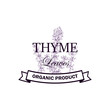 © Kseniia - Thyme leaves logo with hand drawn elements. Vector illustration in sketch style isolated on white background
