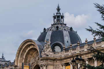 Wall Mural - External view of Architectural Details of famous Petit Palais (Small Palace, 1900) in Paris, France.