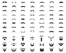 SVG Beard, Moustache, Black Silhouettes, Digital Clipart, Files Eps, Jpg,svg, Png, Dxf For Cricut