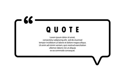 Poster - Quote icon. Quotemark outline, speech marks, inverted commas, blank space. Blank for your text. Square shape. Vector EPS 10. Isolated on background
