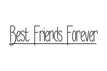 cards best friend forever. handwritten illustration. modern brush. isolated on white background.