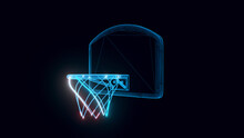 3d Rendered Illustration Of Basketball Hoop Hologram. High Quality 3d Illustration