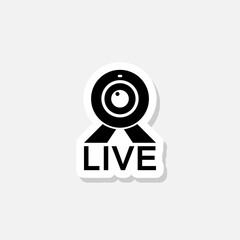 Sticker - Live web cam sticker icon isolated on white background