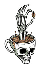 Best Coffee Skull Vector Illustration