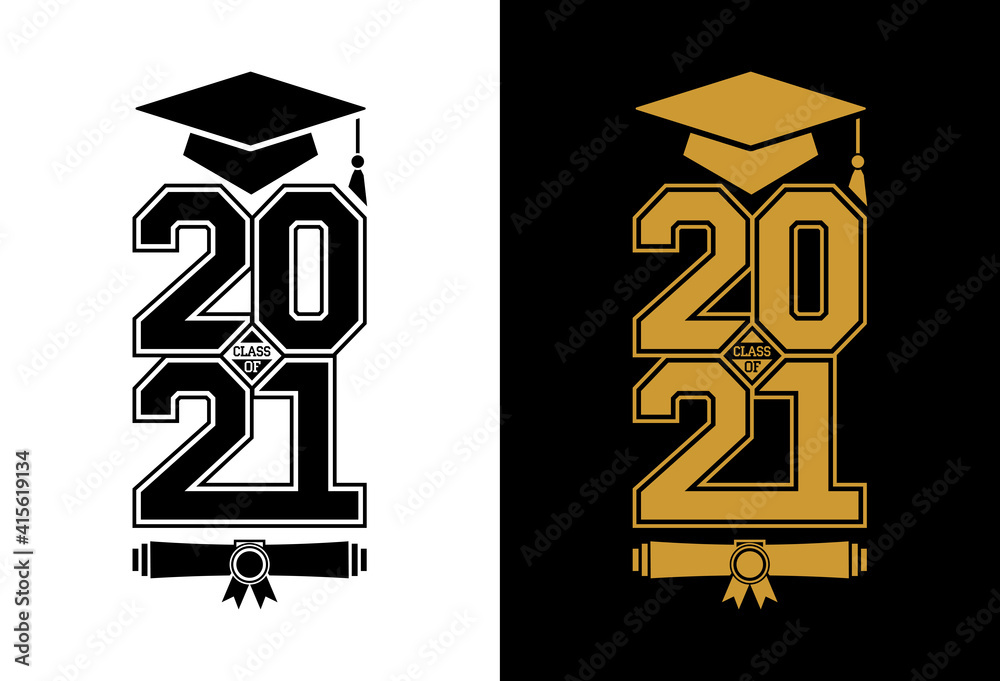 Lettering Class of 2021 for greeting, invitation card. Logo graduation ...