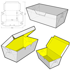 Delivery Food Packaging and Die-cut Pattern. The .eps file is full scale and fully functional. Prepared for real cardboard production.