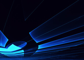 Poster - Technological textured background. Fractal graphics. Science and technology concept.