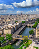 Fototapeta Sypialnia - Skyline of Paris with Eiffel Tower and Seine river in Paris, France. Architecture and landmarks of Paris. Postcard of Paris