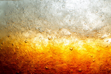 Wall Mural - Cola with Ice. Food background ,Cola close-up ,design element. Beer bubbles macro,Ice, Bubble, Backgrounds, Ice Cube, Abstract Background