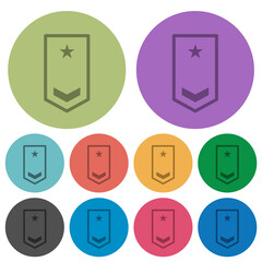 Poster - Military insignia with one chevron and one star color darker flat icons