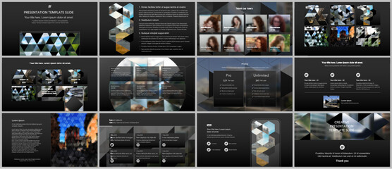 Poster - vector templates for website design, presentations, portfolio. templates with triangles, triangular 