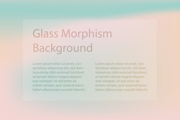 Poster - Abstract gradient background. Transparent frame in glass morphism style