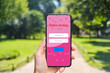 © gesrey - Online dating app interface concept on smartphone with login screen