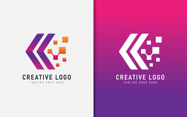 Poster - Creative Digital Arrow Logo Design. Usable For Business and Tech Company. Vector Logo Illustration.