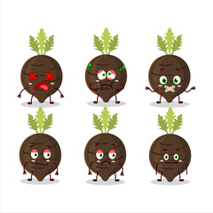 Sticker - Black radish cartoon character with nope expression