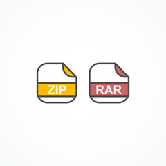 Leinwandbilder - illustration of archives format icon square - archives icon set - vector illustration