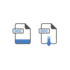 Poster - DOC Format Download Icon - Format Extension File Icon Vector Illustration For Web and Graphics Design.