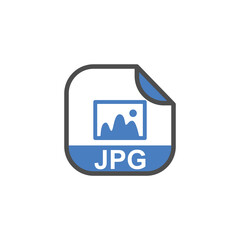 Poster - JPG File Extension, Rounded Square Icon with Symbol - Format Extension Icon Vector Illustration.